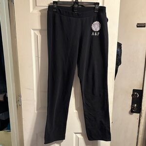 Abercrombie & Fitch Black Boot Cut Pants with A&F Crest